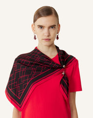 Top Bijou Motif Diamant Graphique Black