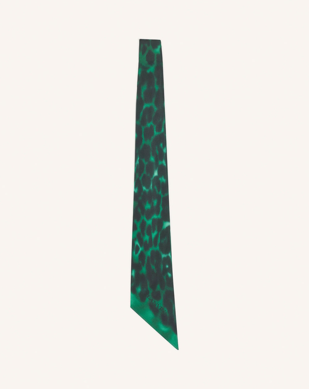 Green Leopard Print Silk Twilly