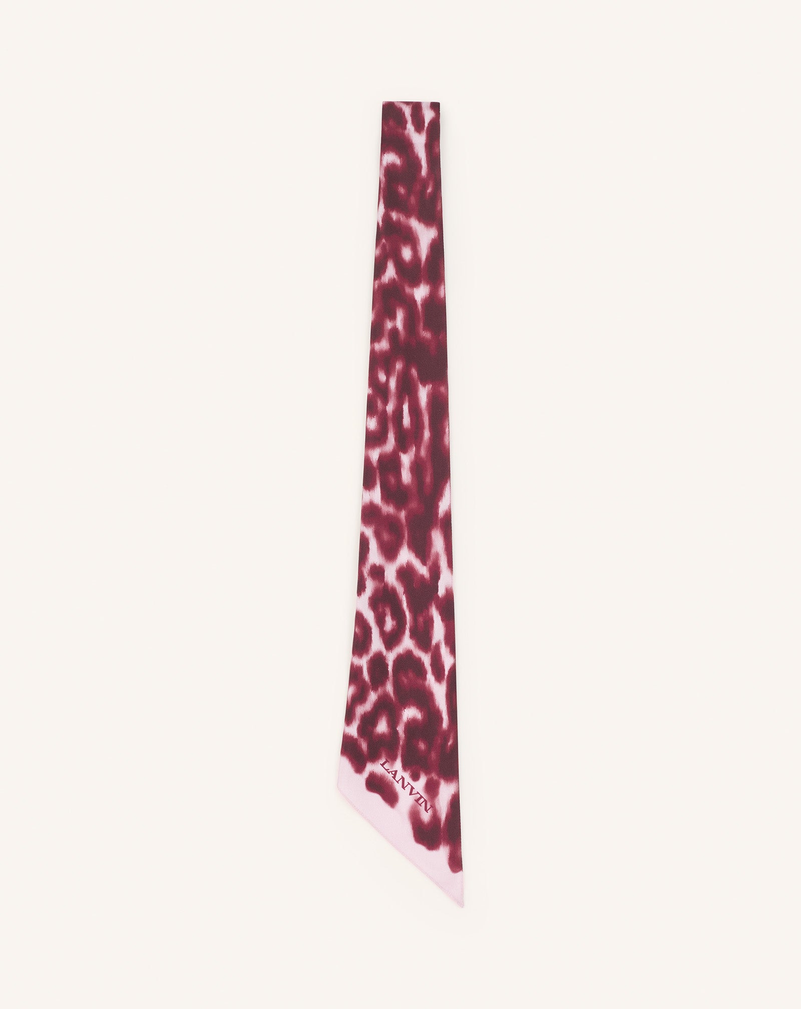 Pink Leopard Print Silk Twilly