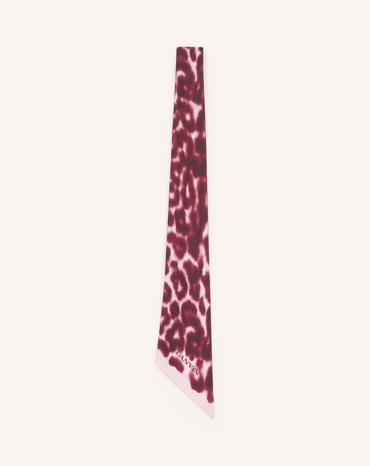 Pink Leopard Print Silk Twilly