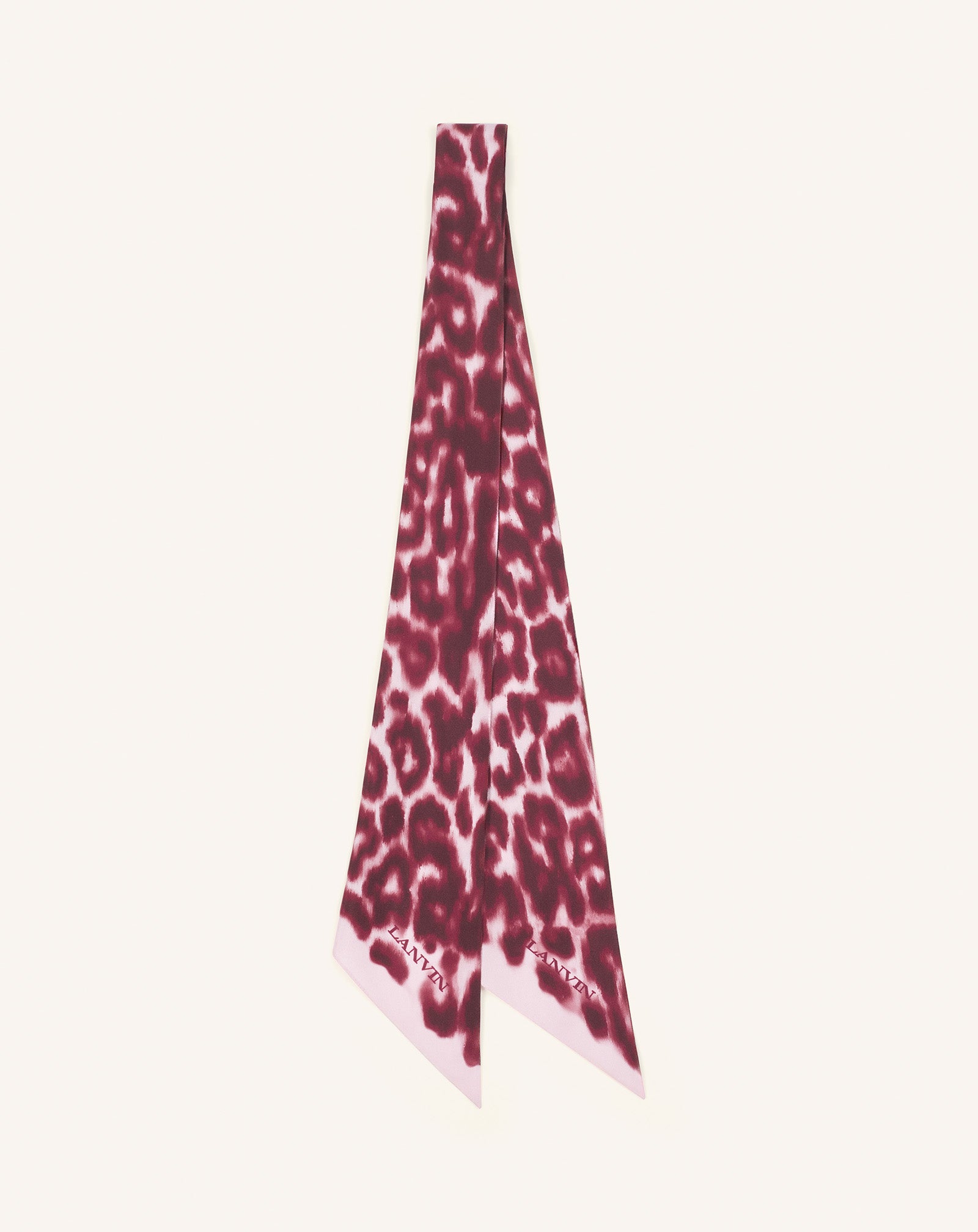 Pink Leopard Print Silk Twilly