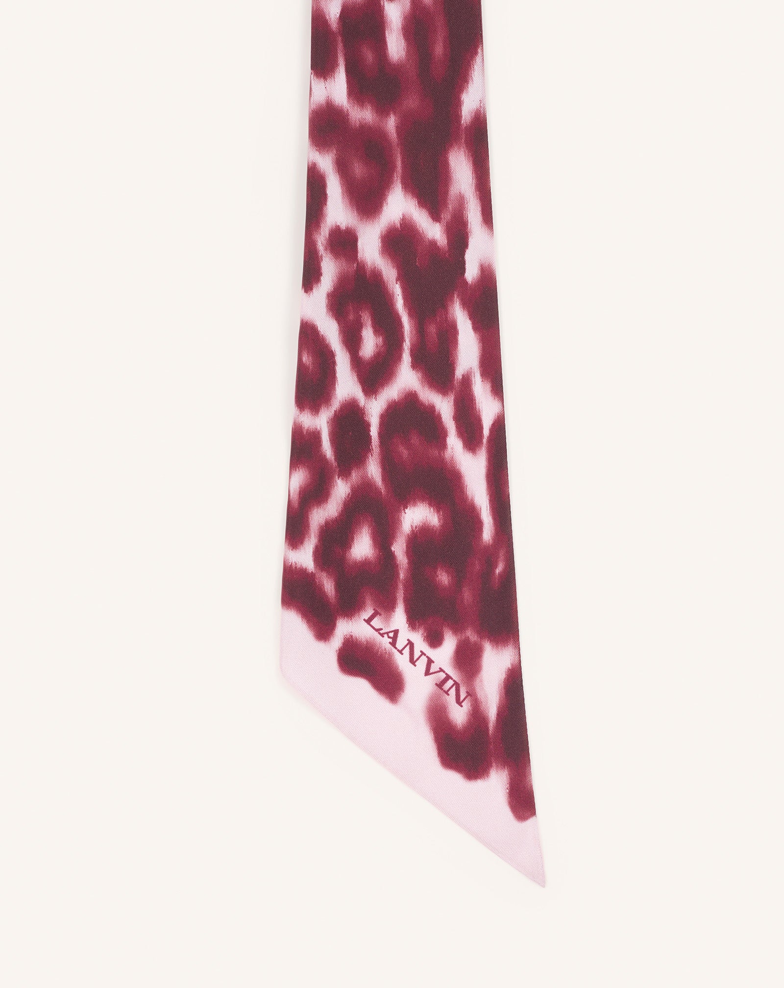 Pink Leopard Print Silk Twilly