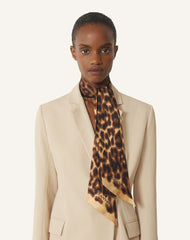Multicolor Leopard Print Silk Twilly