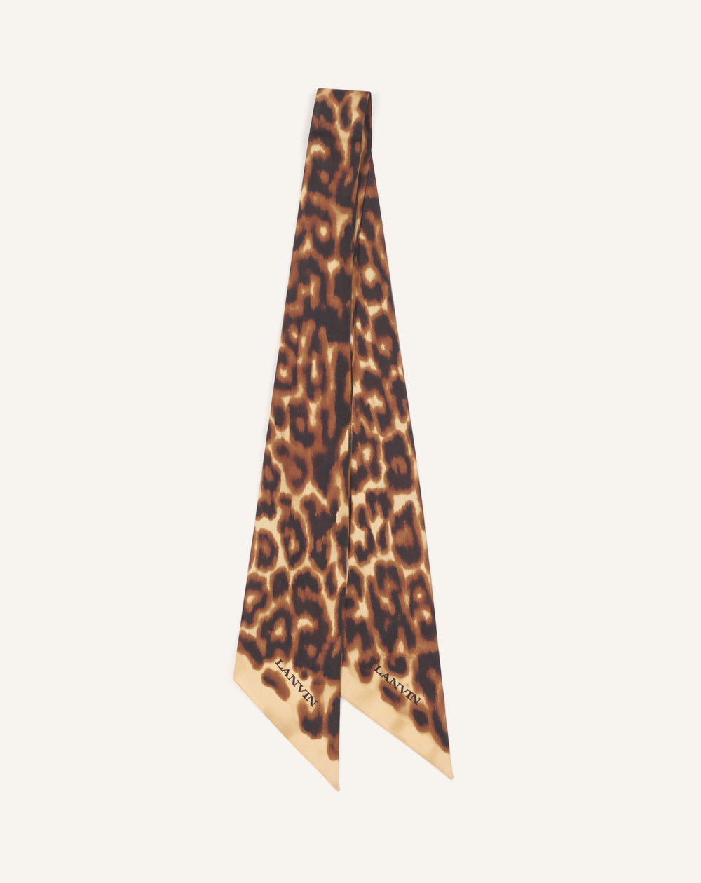 Multicolor Leopard Print Silk Twilly
