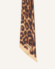 Multicolor Leopard Print Silk Twilly