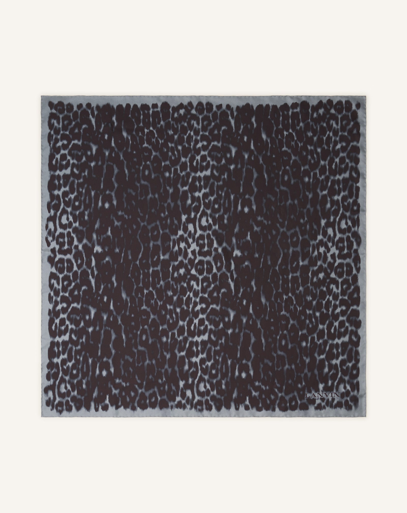 Grey Leopard Print Silk Scarf