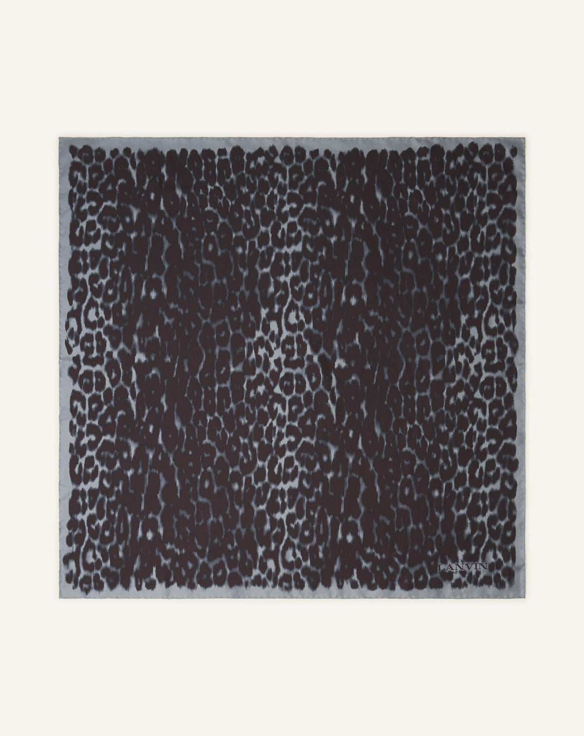 Grey Leopard Print Silk Scarf