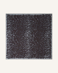 Grey Leopard Print Silk Scarf