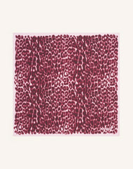 Pink Leopard Print Silk Scarf