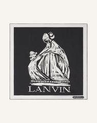 Grey Mother & Child Printed Silk Scarf