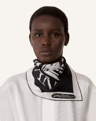 Grey Mother & Child Printed Silk Scarf