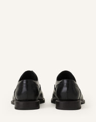 Black Brogue Oxford Shoe In Shiny Leather