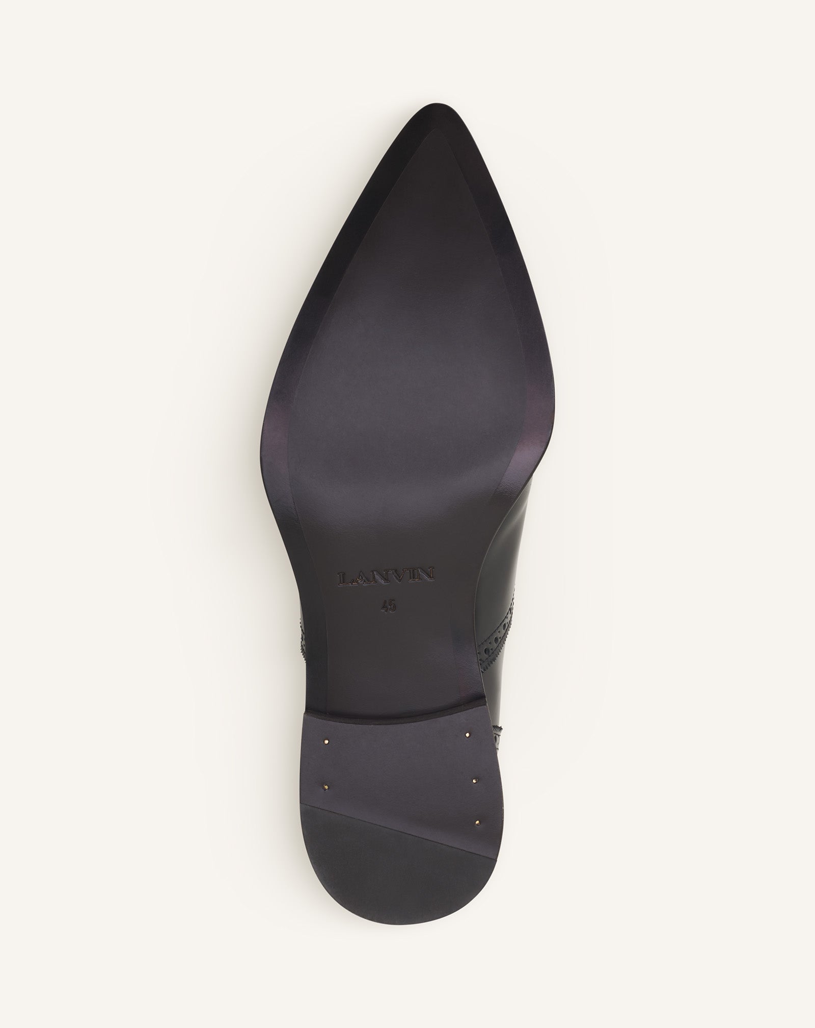 Black Brogue Oxford Shoe In Shiny Leather