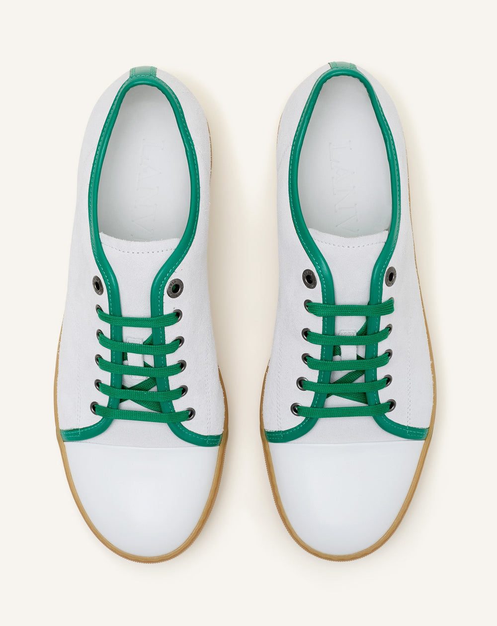 White Dbb1 Leather And Suede Sneakers