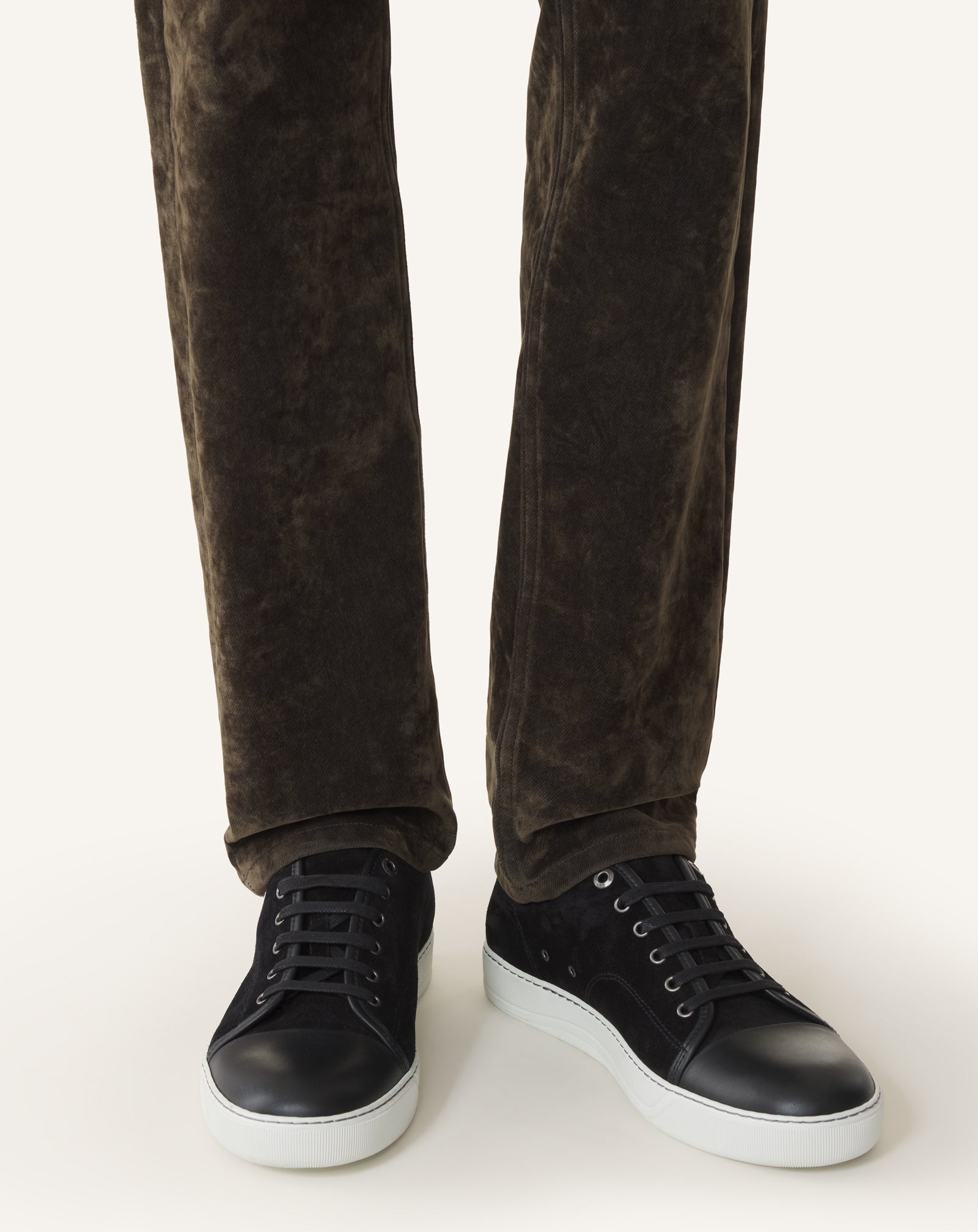 Black Dbb1 Leather And Suede Sneakers