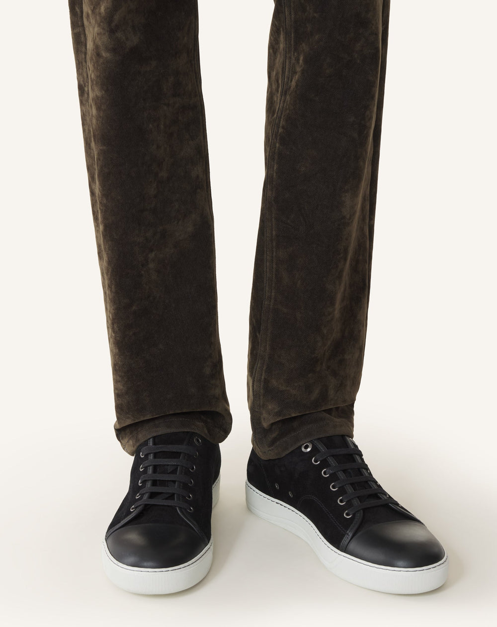Black Dbb1 Leather And Suede Sneakers
