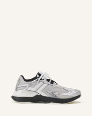 Sneakers Jla En Cuir Metallise Froisses Silver
