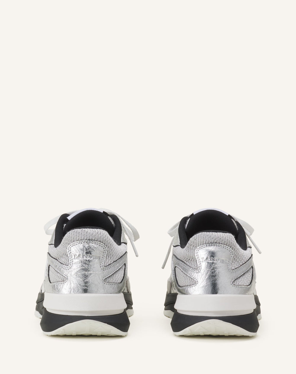 Sneakers Jla En Cuir Metallise Froisses Silver