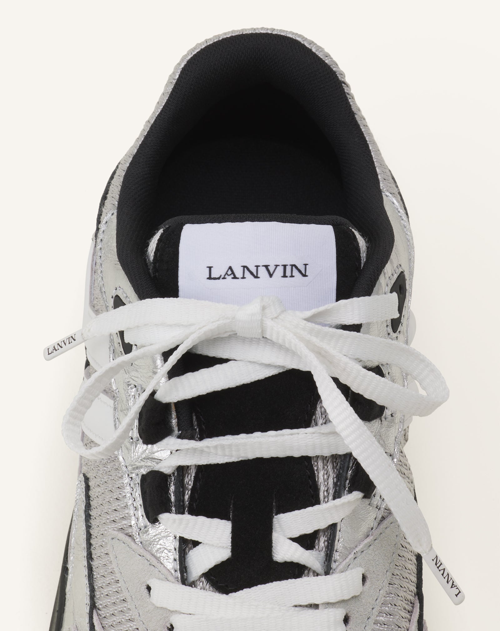 Sneakers Jla En Cuir Metallise Froisses Silver