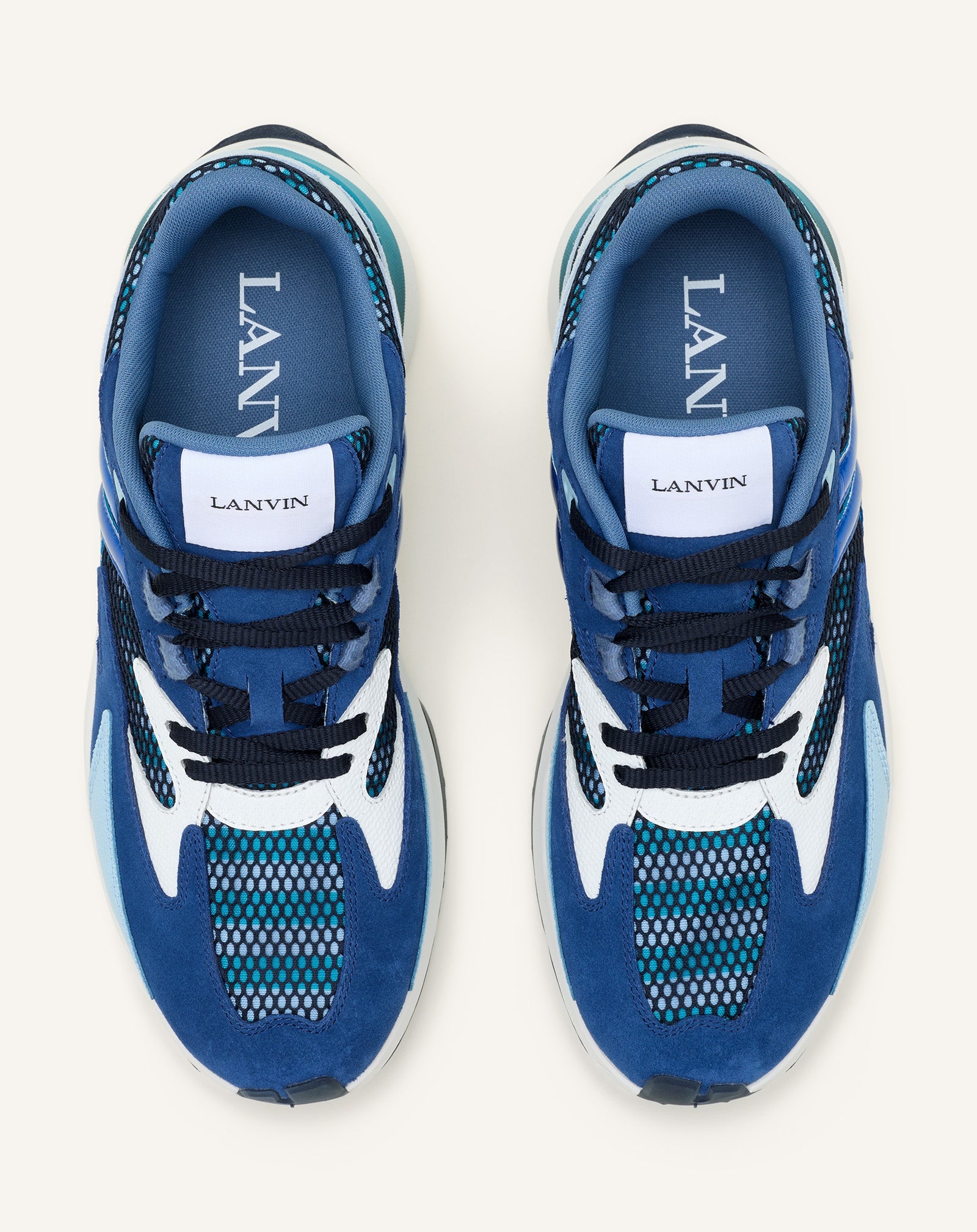 Sneakers Jla En Mesh Et Cuir Métallisé Blue