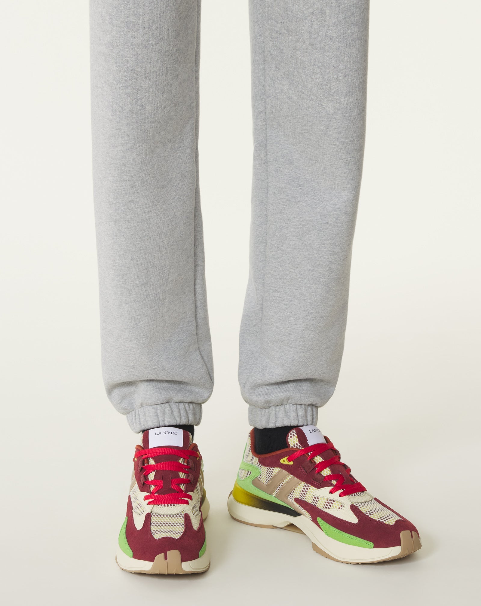 Sneakers Jla En Mesh Et Cuir Métallisé Red