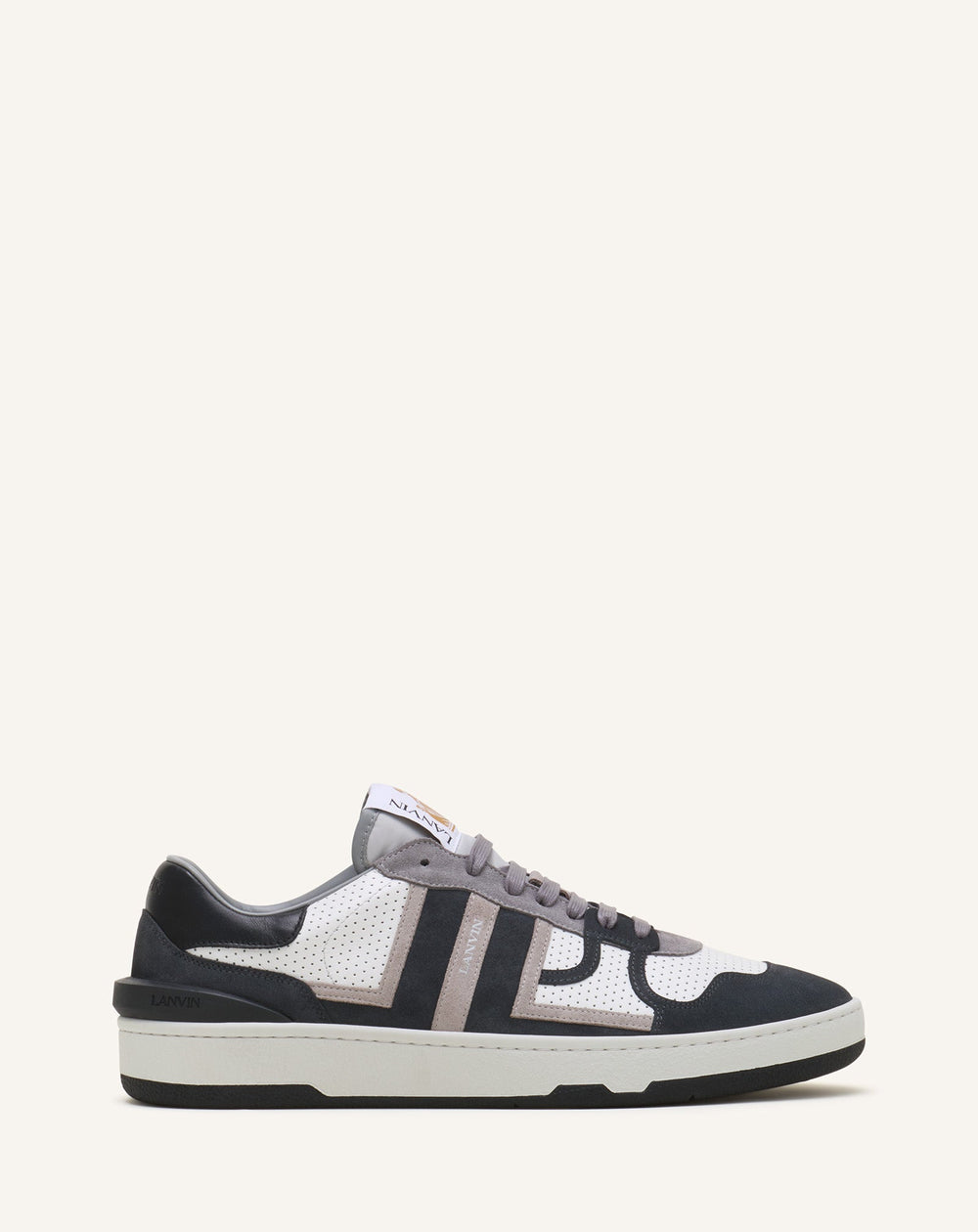 Sneakers Clay En Cuir Perforé Et Suède Black
