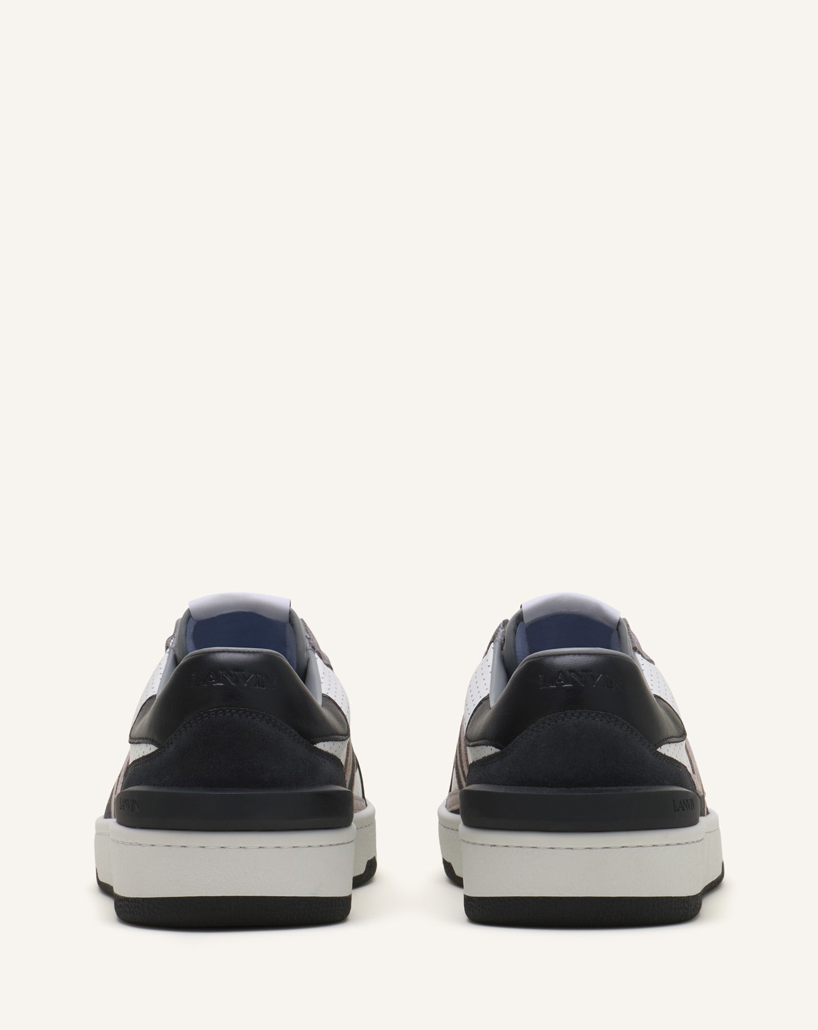 Sneakers Clay En Cuir Perforé Et Suède Black