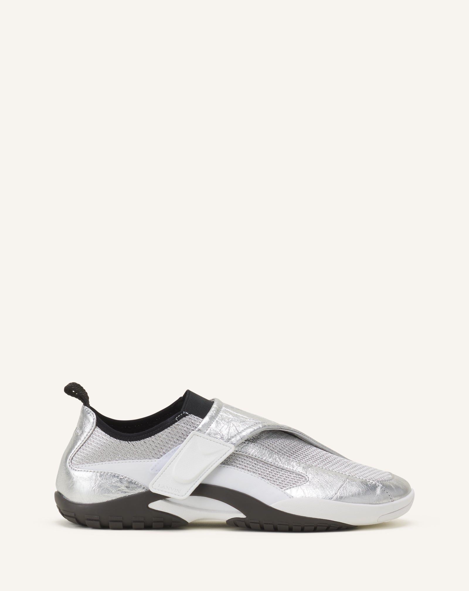 Sneaker Lnv1 En Cuir Metallise Froisse Black