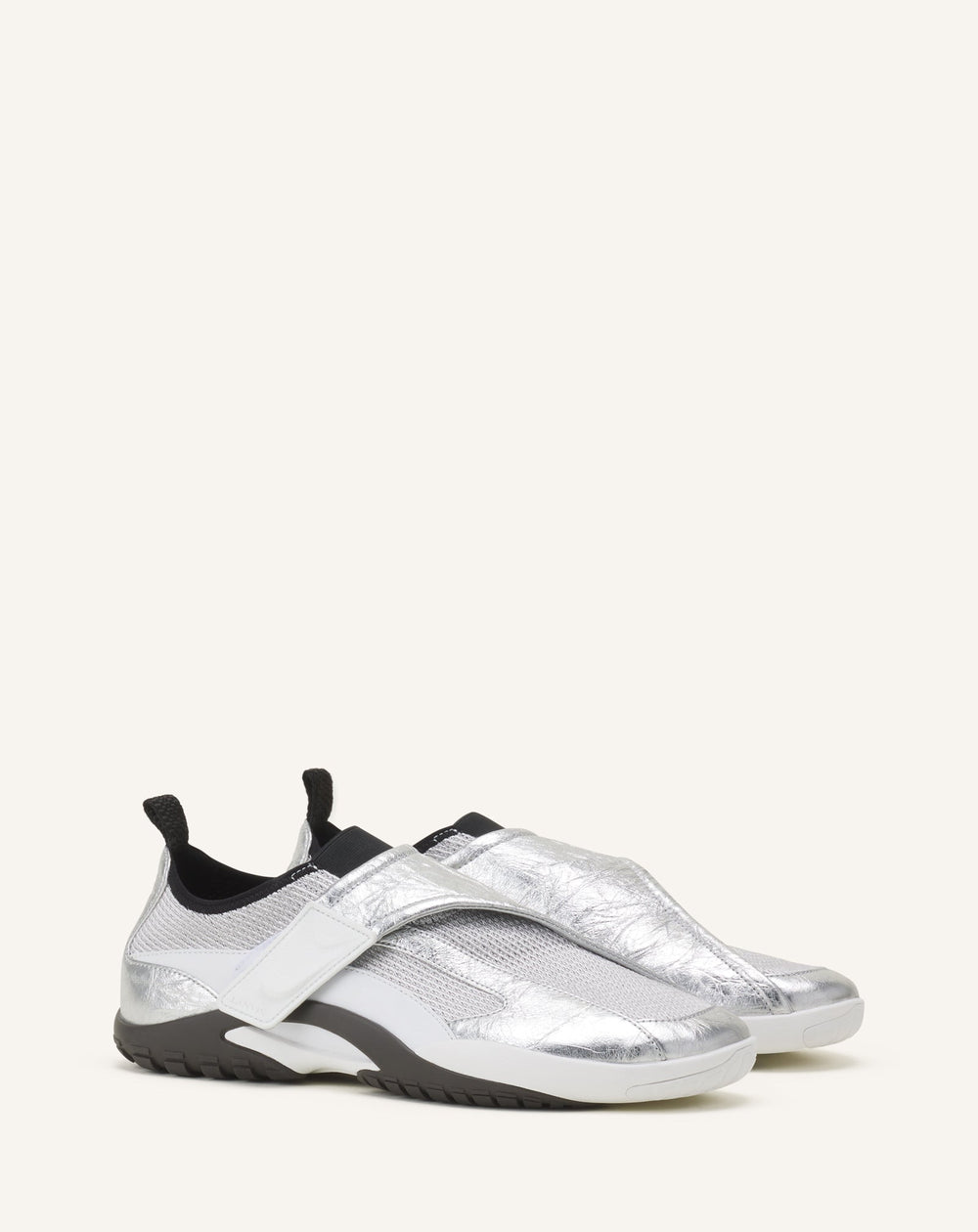 Sneaker Lnv1 En Cuir Metallise Froisse Black