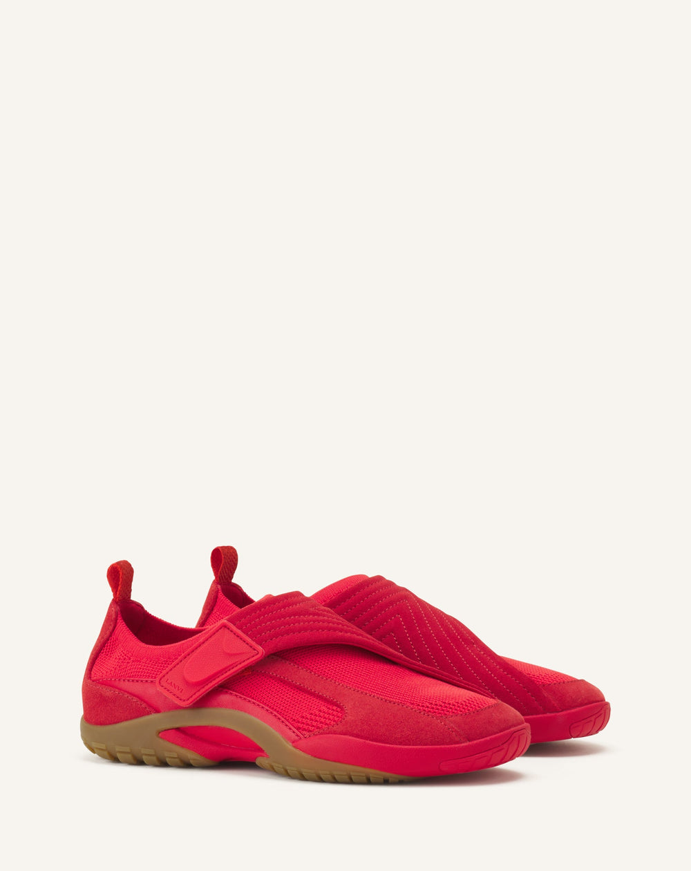 Sneaker Lnv1 En Suede Tricote Red