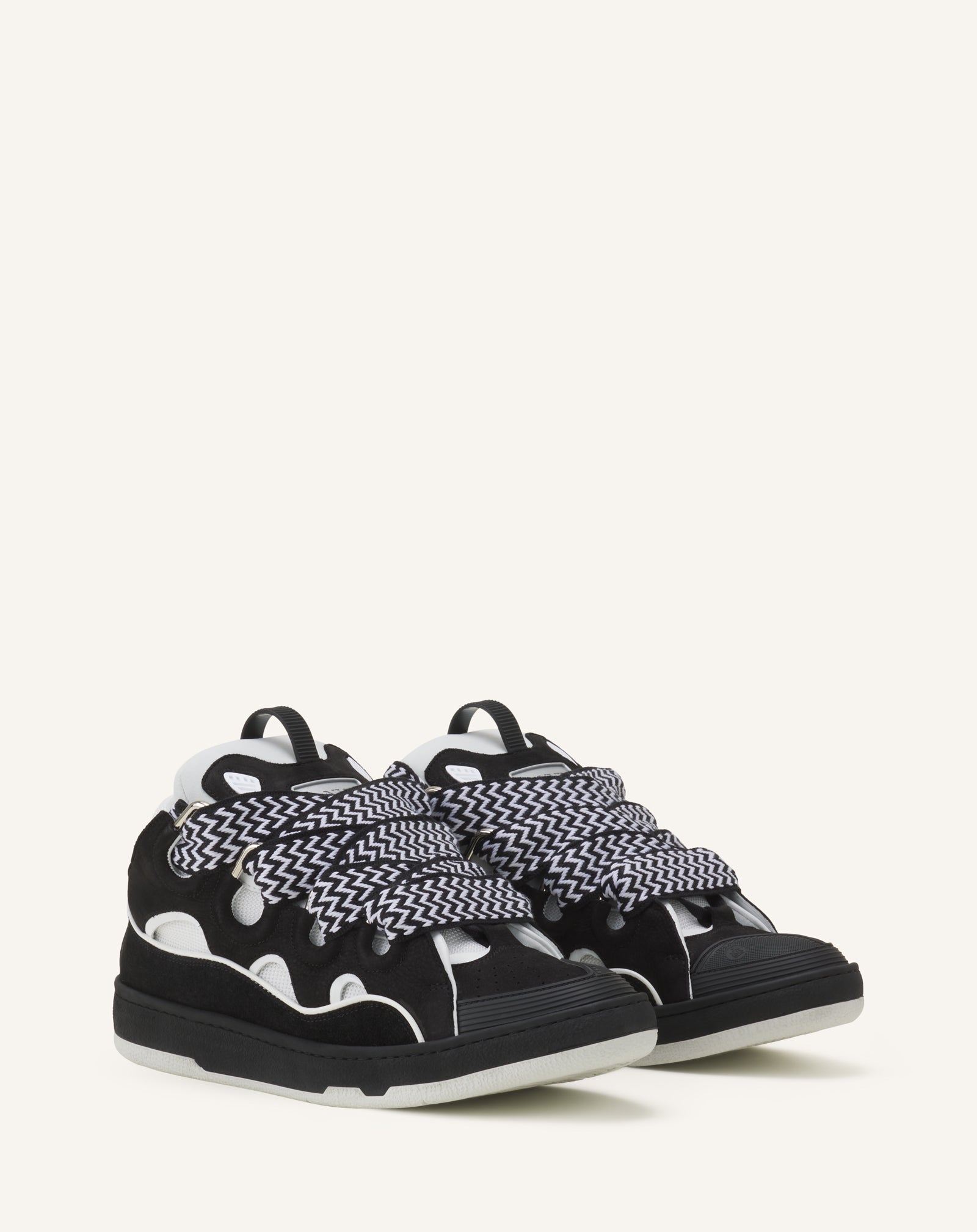 Grey Curb Leather Sneakers