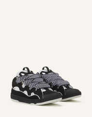 Grey Curb Leather Sneakers