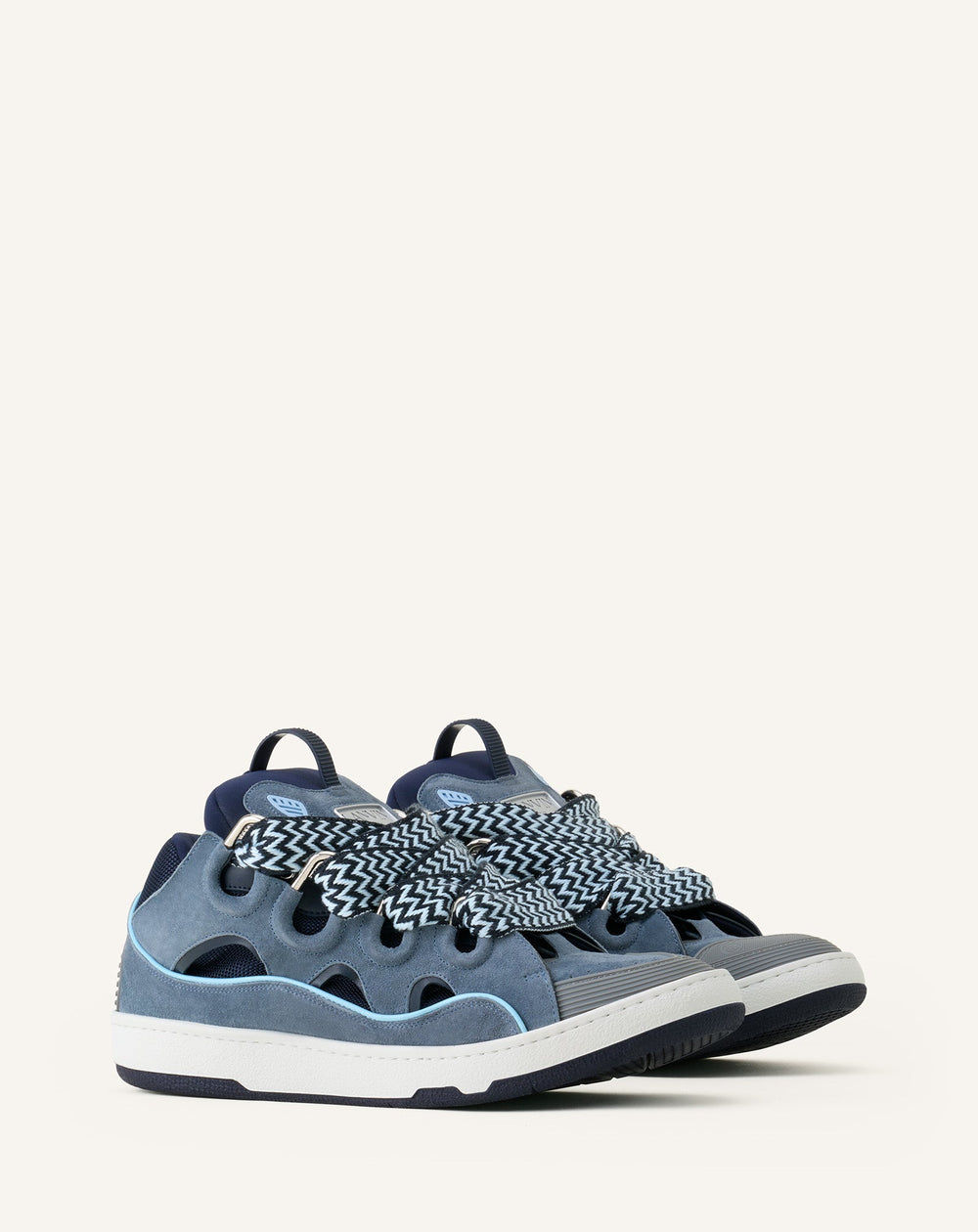 Grey Curb Leather Sneakers