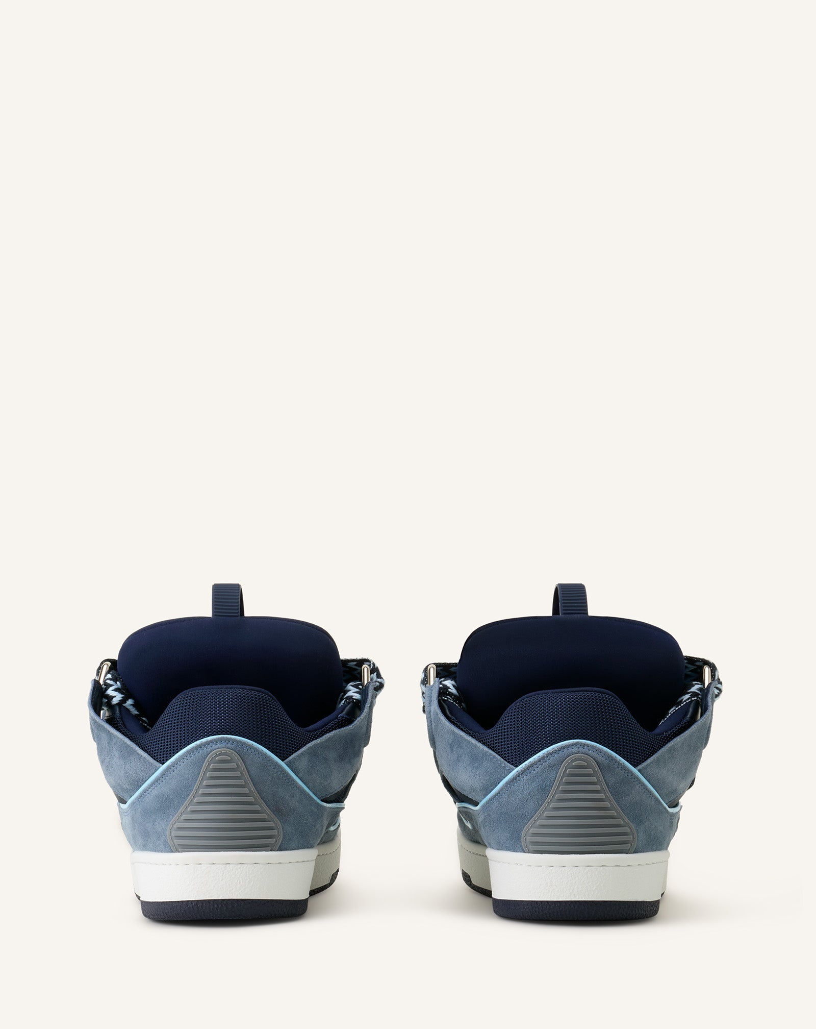 Grey Curb Leather Sneakers