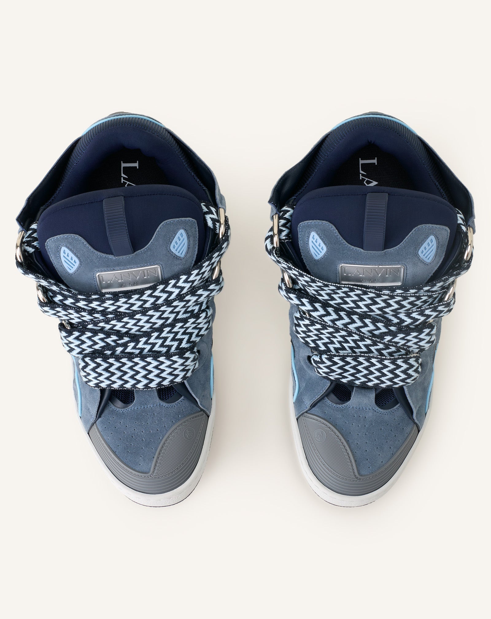 Grey Curb Leather Sneakers