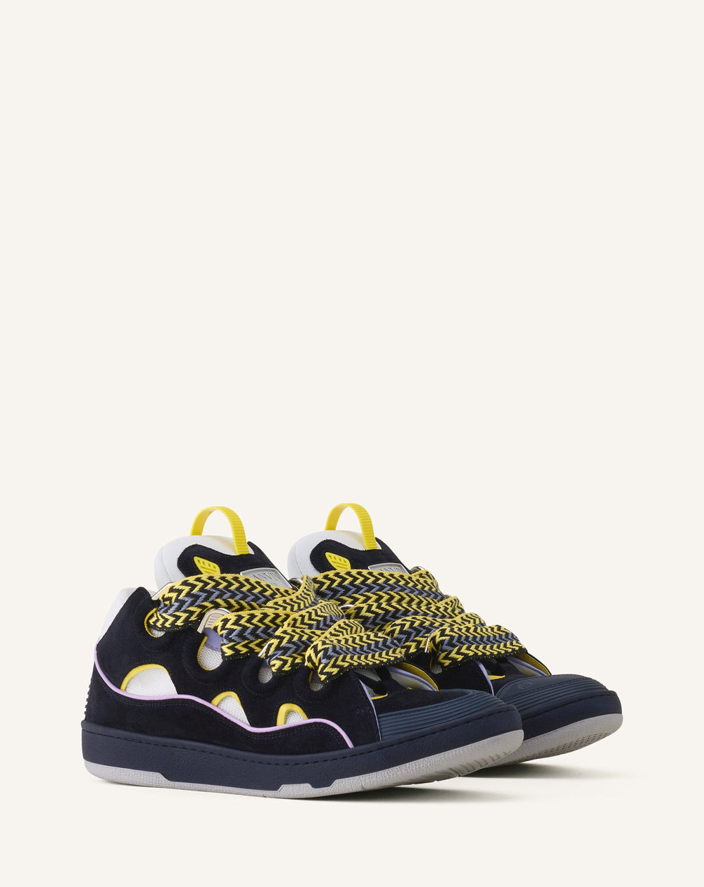 Blue Curb Leather Sneakers