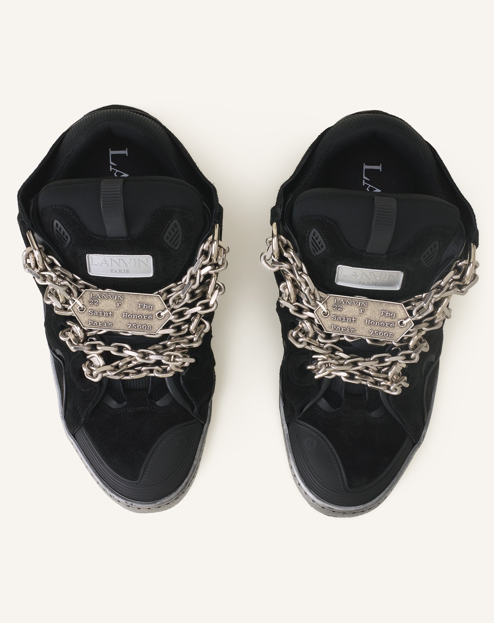 Curb Sneakers Id Chaîne En Suède Black