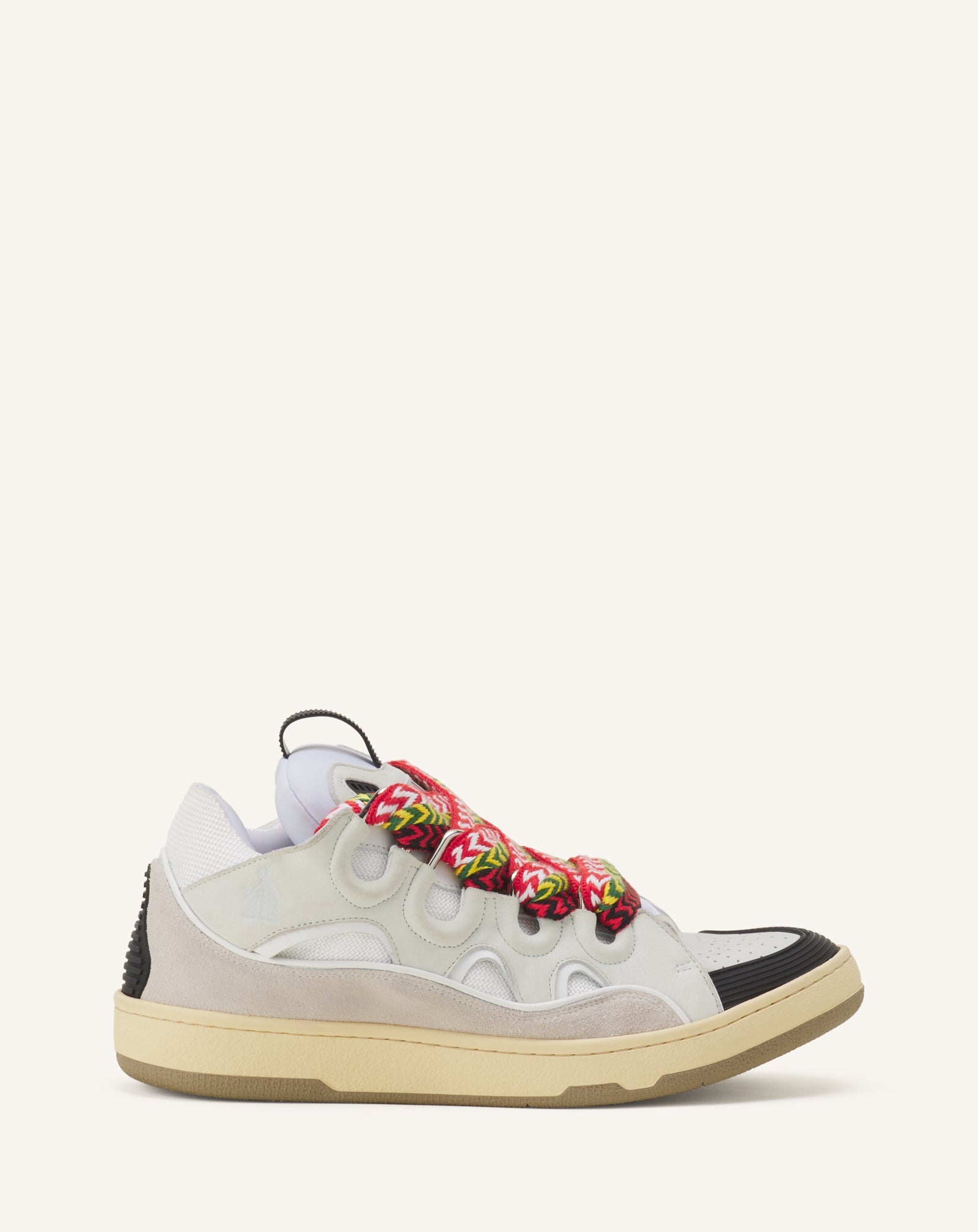 White Leather Curb Sneakers