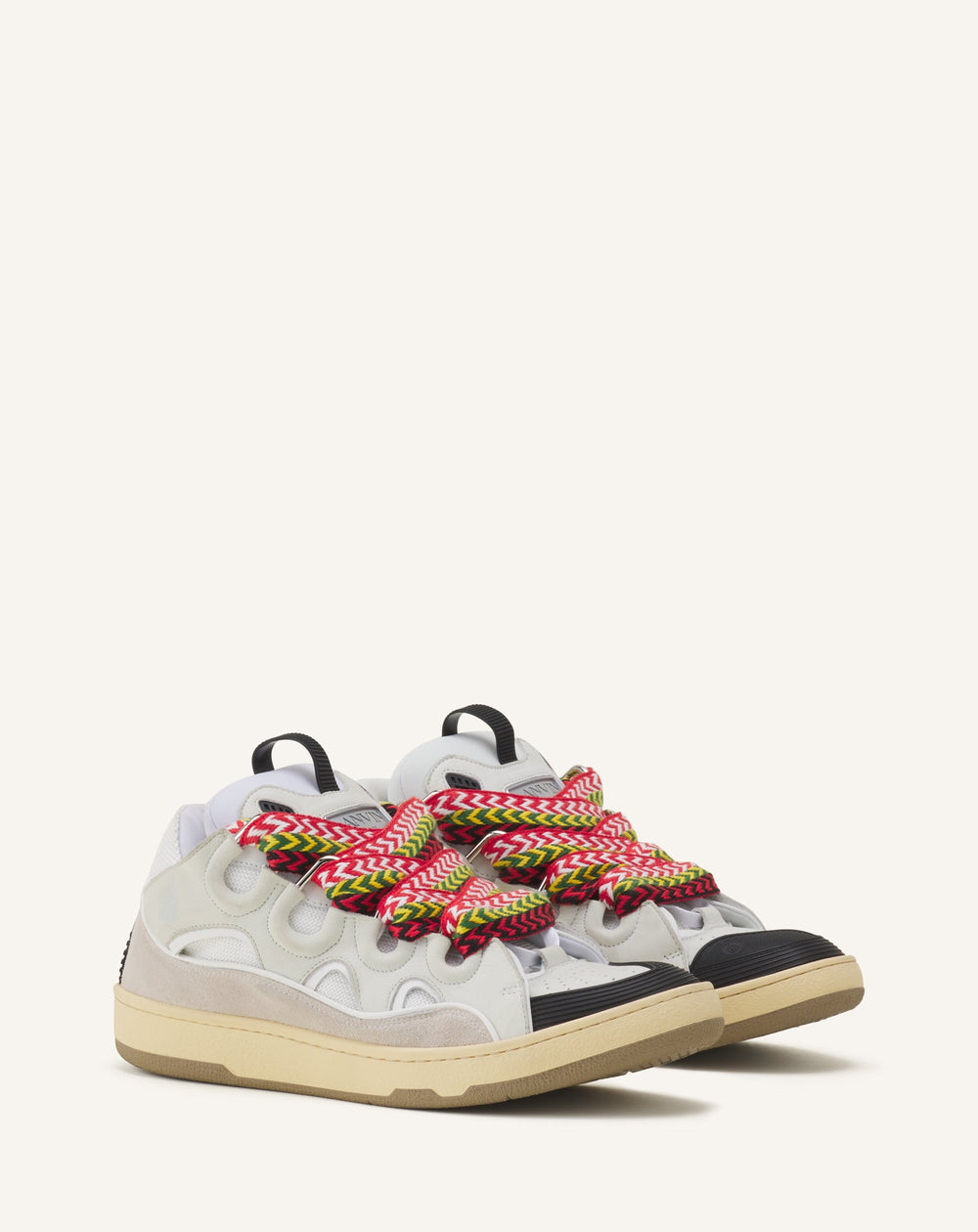 White Leather Curb Sneakers