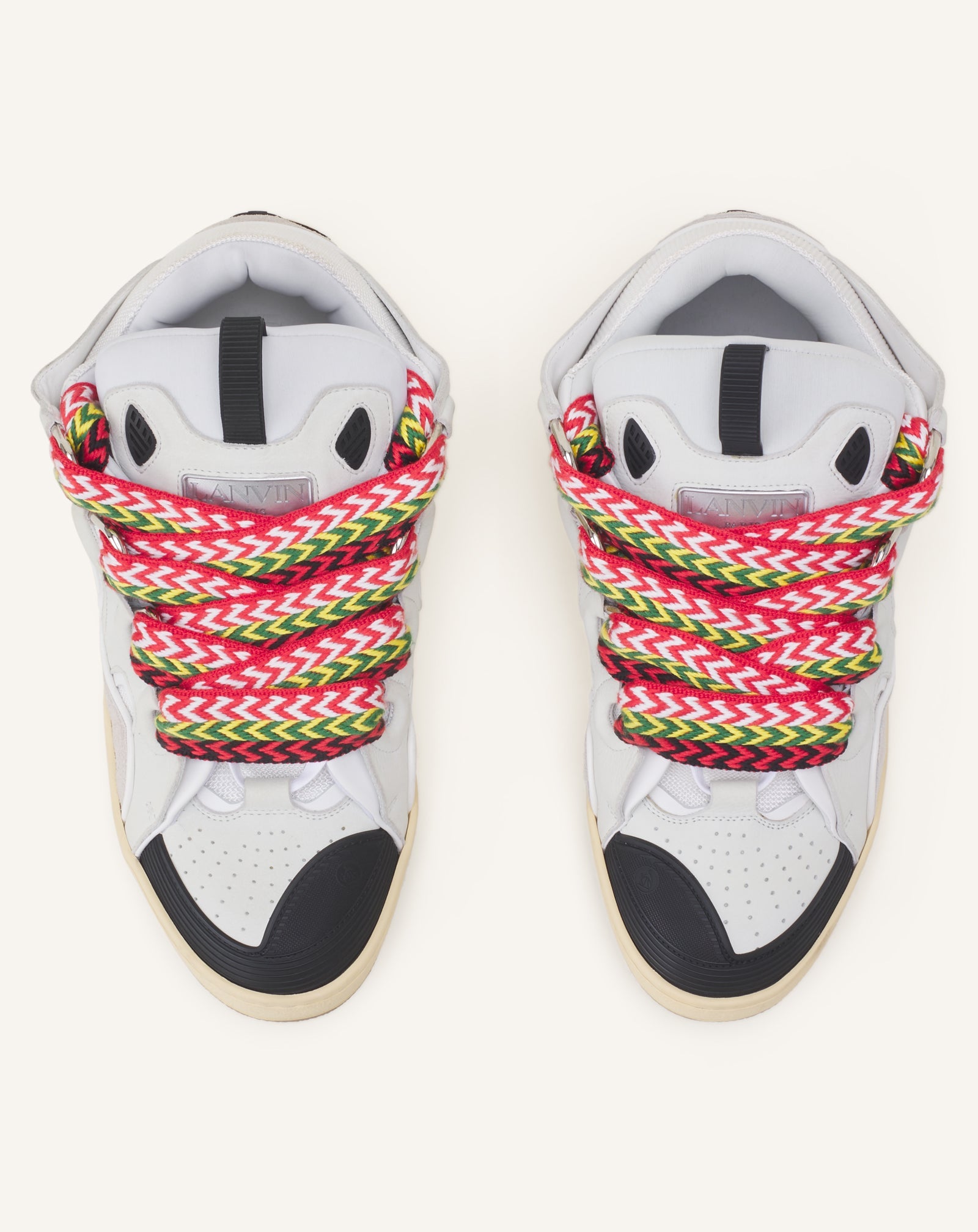 White Leather Curb Sneakers