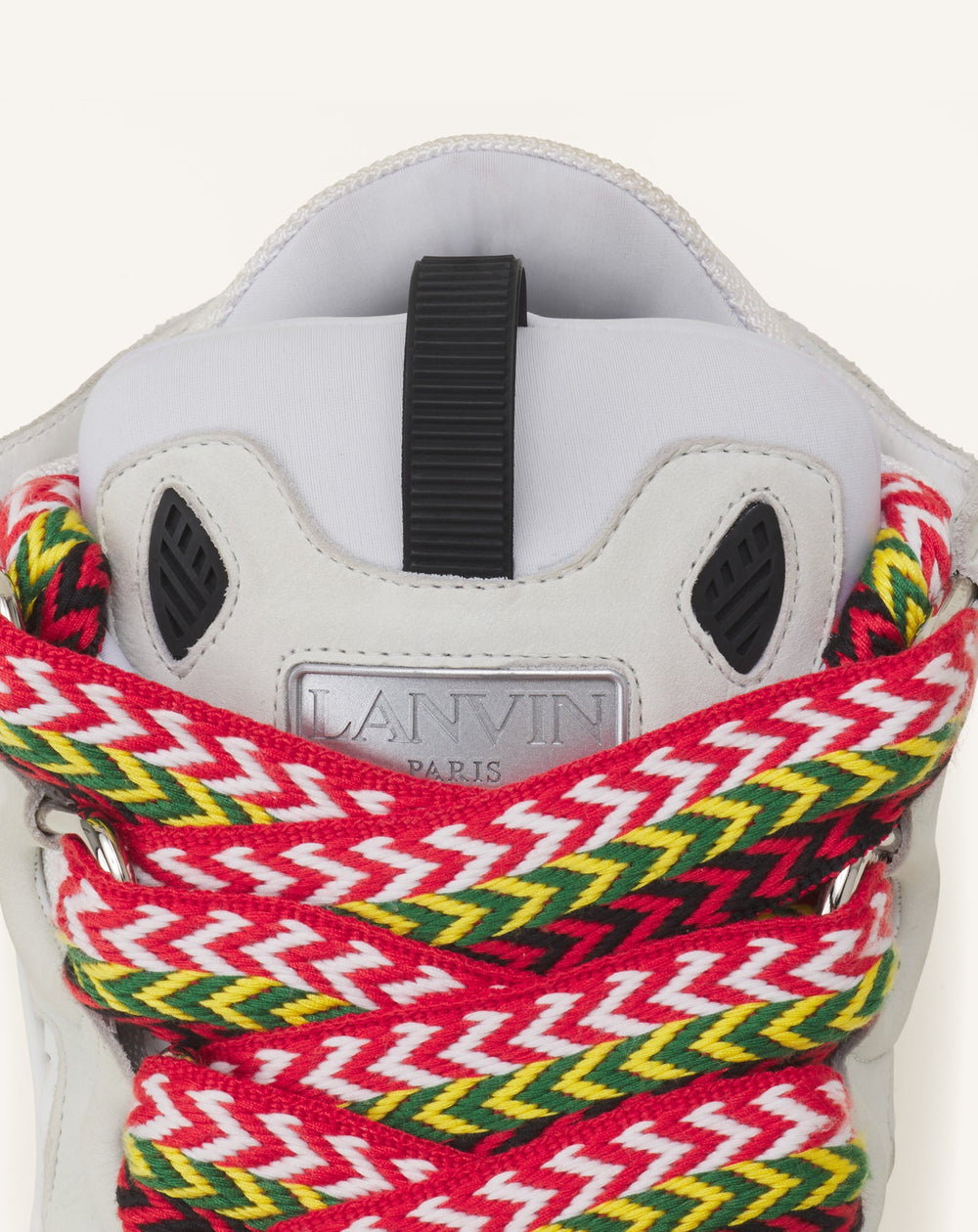 White Leather Curb Sneakers