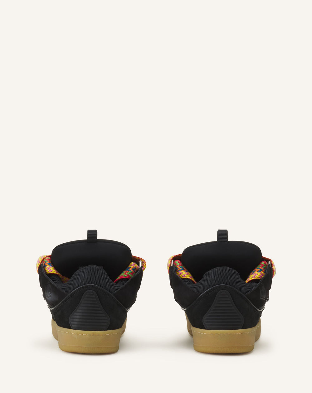 Black Leather Curb Sneakers