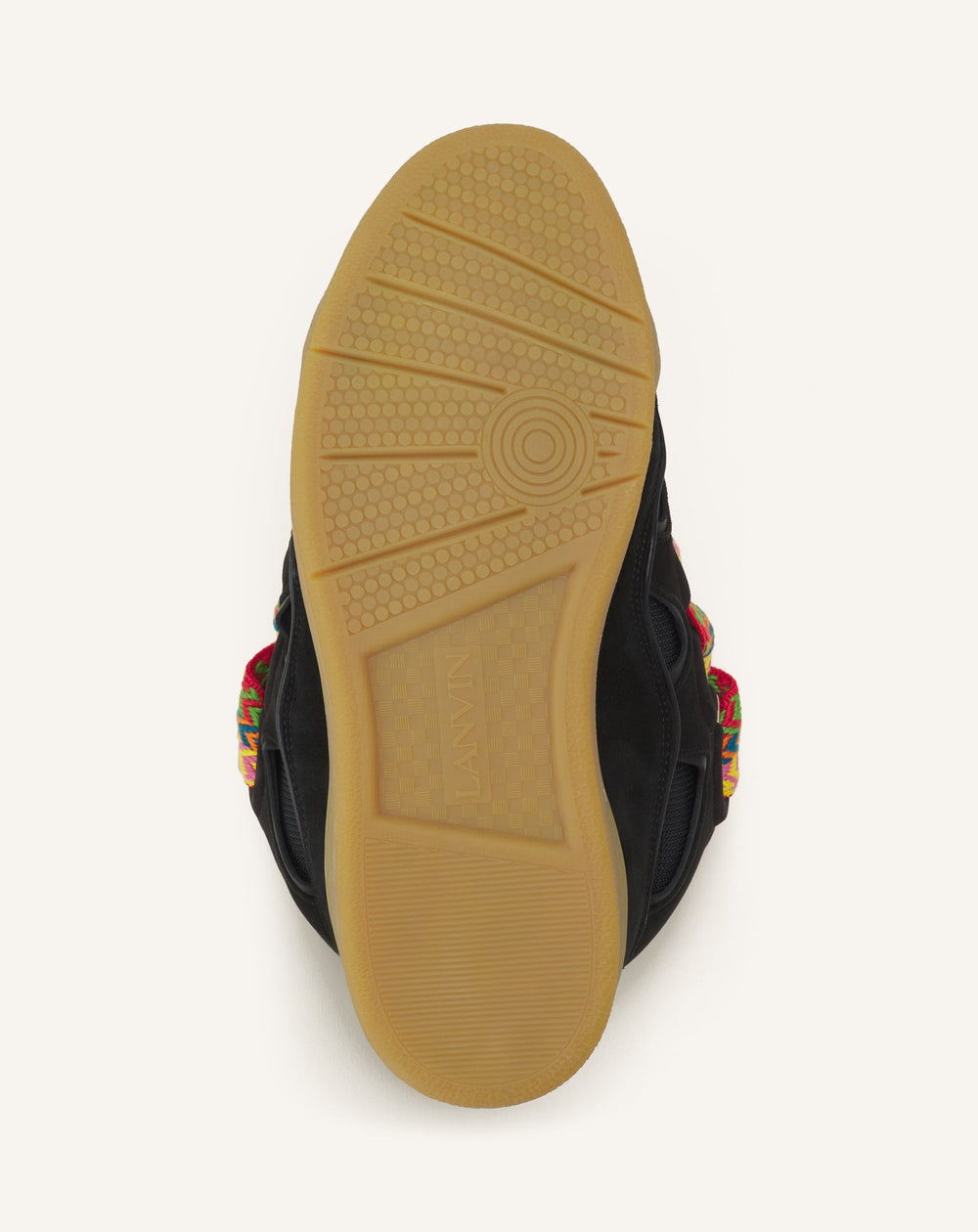 Black Leather Curb Sneakers