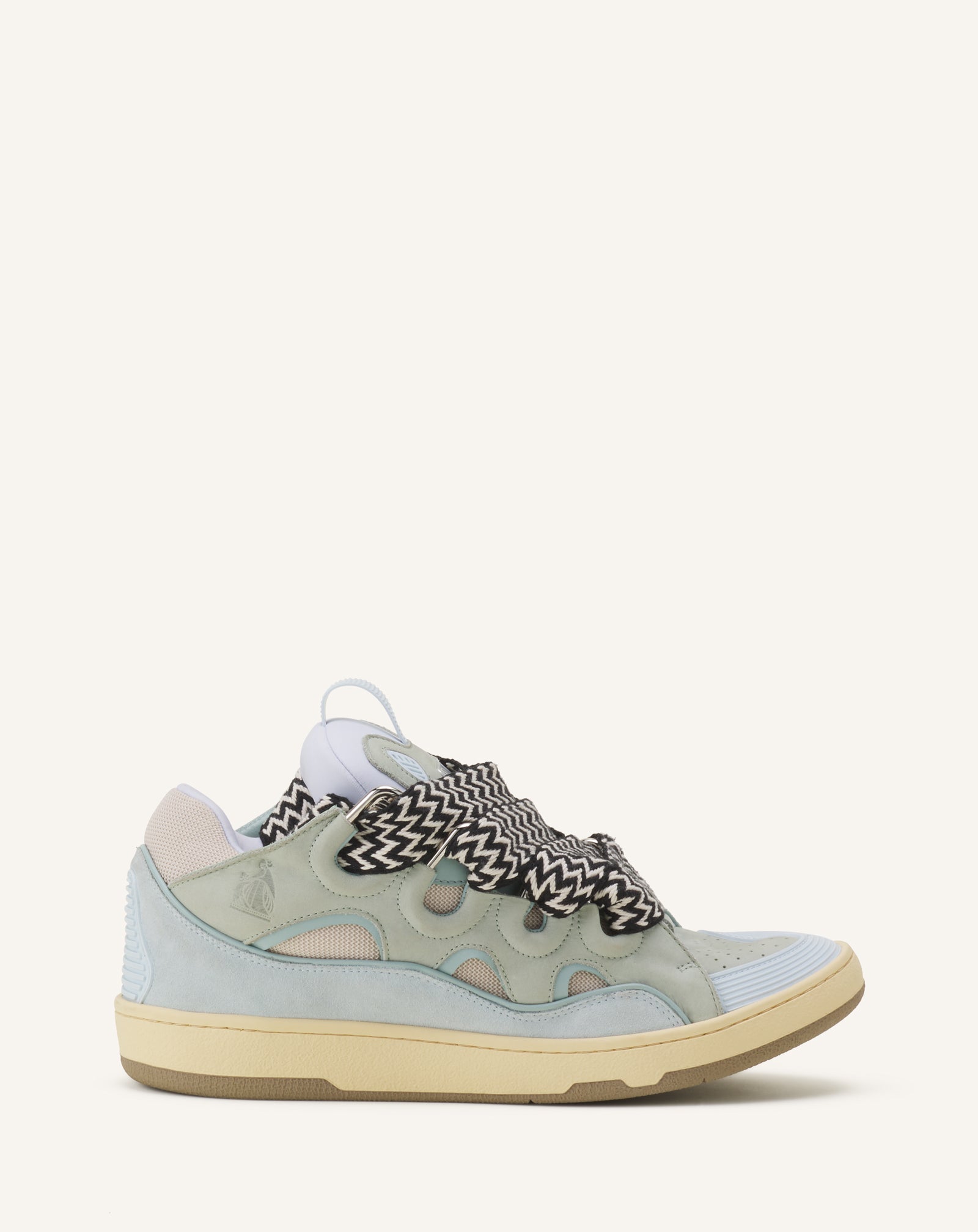 Blue Leather Curb Sneakers