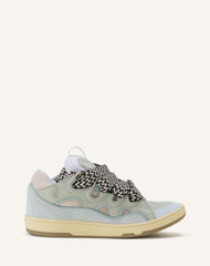 Blue Leather Curb Sneakers