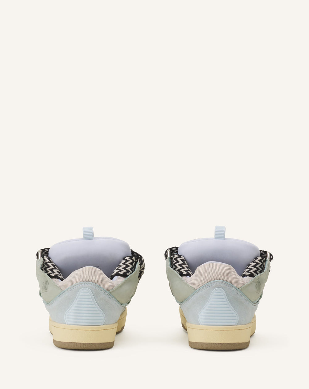 Blue Leather Curb Sneakers