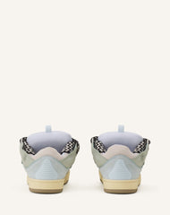 Blue Leather Curb Sneakers