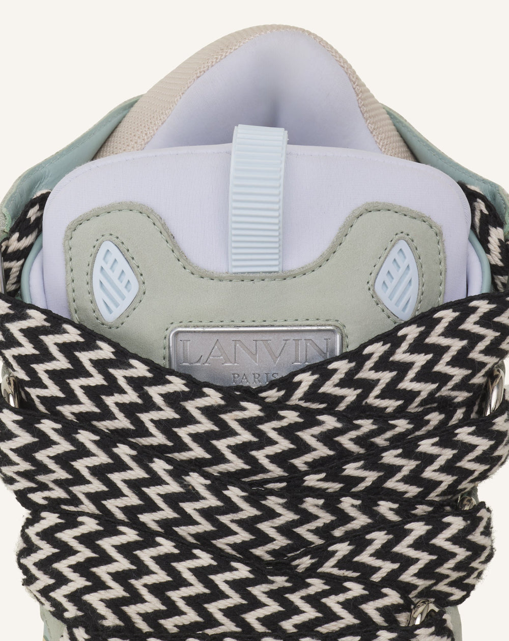 Blue Leather Curb Sneakers