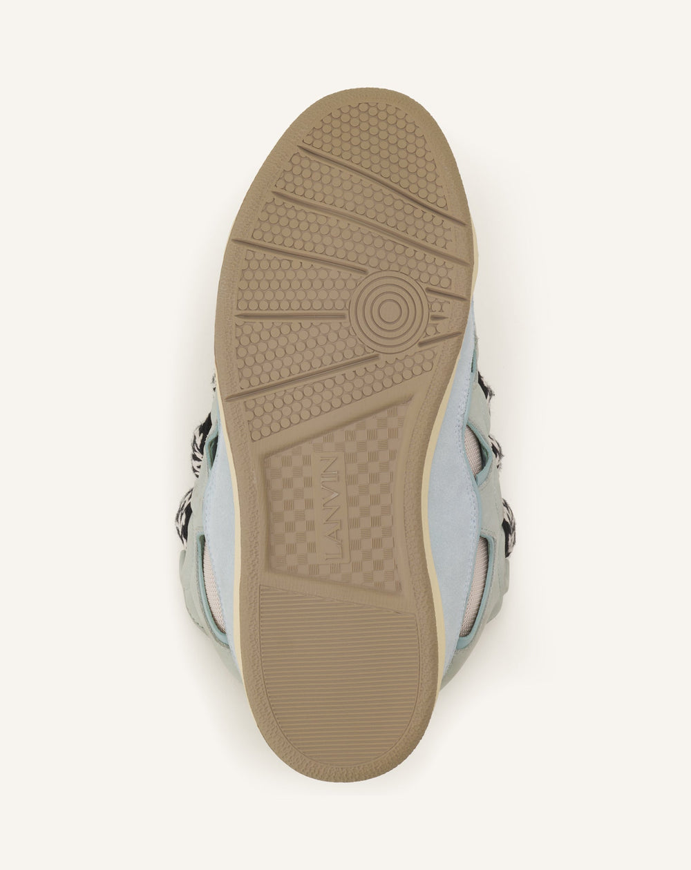Blue Leather Curb Sneakers