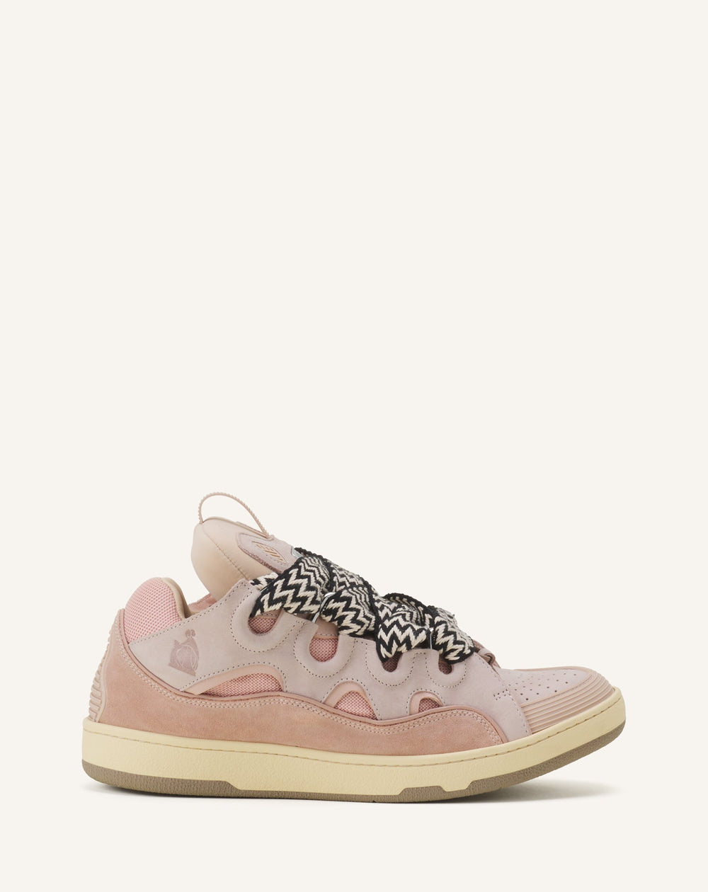 Pink Leather Curb Sneakers